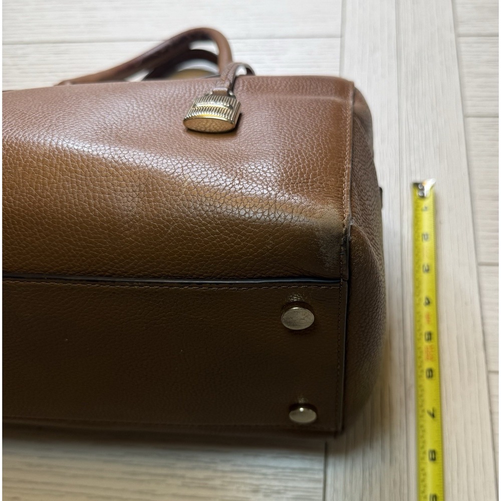 Michael Michael Kors Mercer Pebbled Brown Leather Double Handle Satchel Handbag‎ - Picture 11 of 16